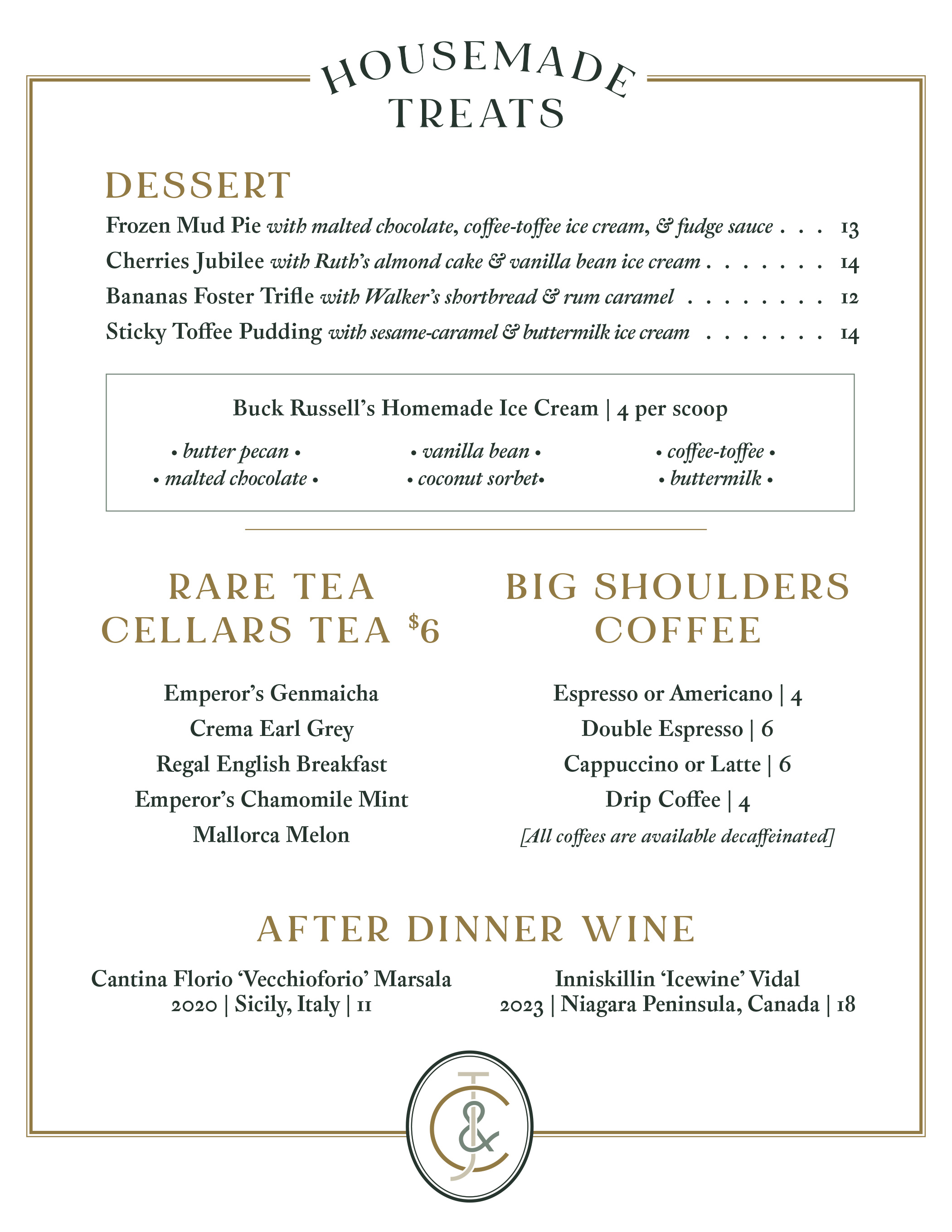 The Menu at Jackman & Co.