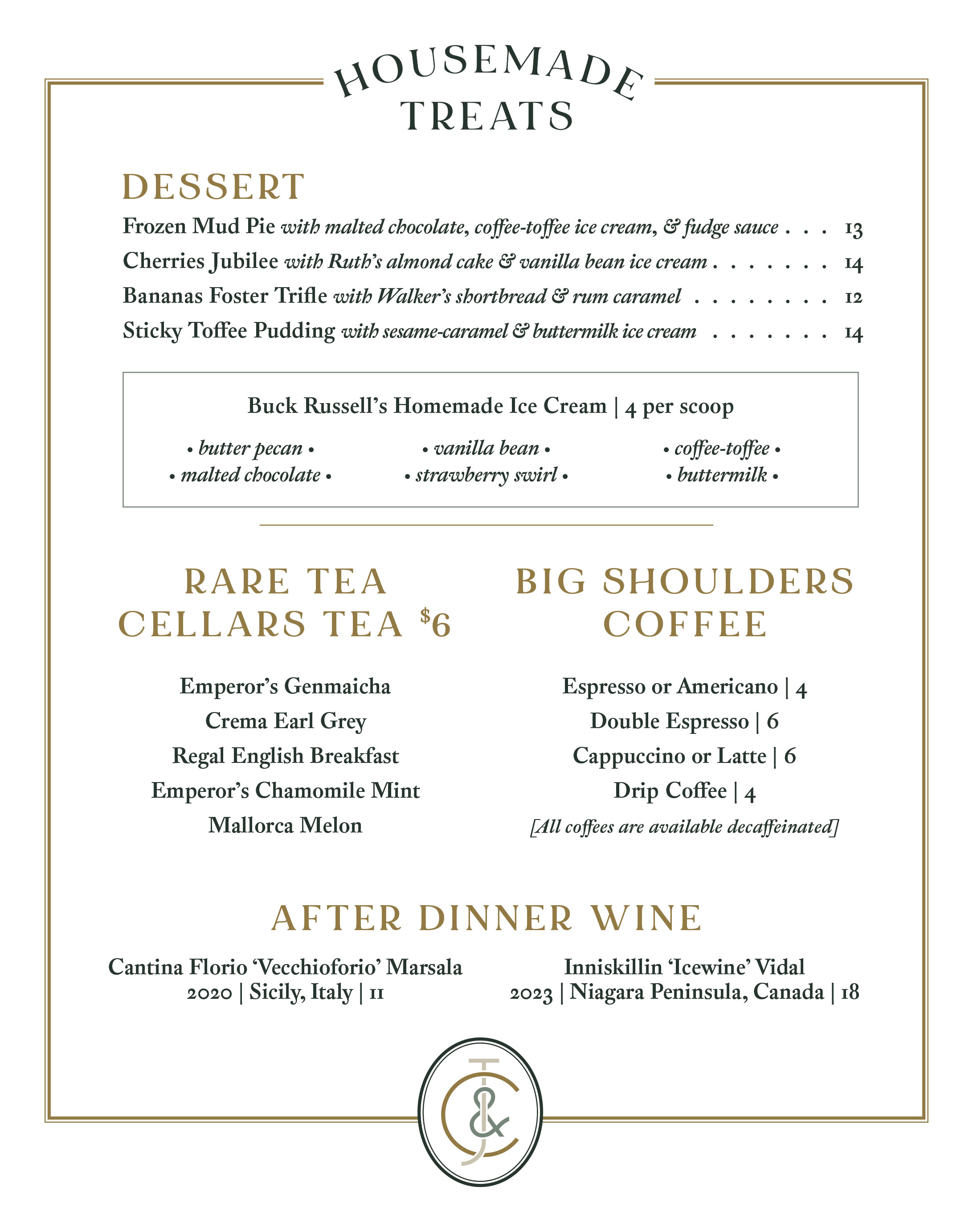The Menu at Jackman & Co.